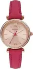 New Fossil Women's Carlie Mini Rose Gold Dial Fuchsia Leather Watch ES5006