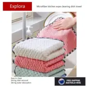 2 Pcs Super Absorbent Microfibre Kitchen Cleaning Cloth Dish Washing Towel Rag