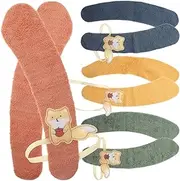 1set Washable Fuzzy Toilet Seat Cushions Soft Toilet Seat Mats Quick Drying Non Slip Design for Winter Use Easy to Cut and Install Colors Included 4pairs