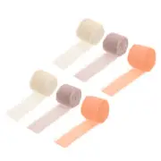 Chiffon Ribbon 1.5" x 8 Yard, Cream White/Light Orange/Pink Silk Ribbon, 6pcs