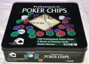 Professional Poker Chips Set | Original Box | 100 Chips | 2 Decks of Cards