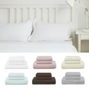 100% Cotton Bed Flat & Deep Fitted Sheet Pillow Cases Cushion Cover Luxury 500TC