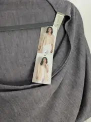 NWT Simply Noelle Gray Button Up Wrap Poncho OSFM