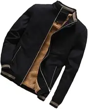 [SWEPER] Men'S Fleece Jacket - Men`S Winter Cotton Jacket Fleece Lined Warm Thermal Lining Jacket And Coat Plus Size M-4Xl