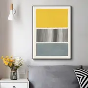 Yellow & Grey Modern Abstract Canvas Wall Art