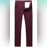 Mens Slim Fit Front Flat Casual Pants