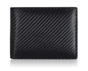 Slim RFID Wallets for Men - Genuine Leather Front Pocket Bifold Wallet-Carbon fiber