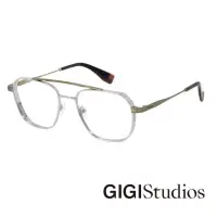 在飛比找momo購物網優惠-【GIGI Studios】經典高級 飛行框鈦製光學眼鏡(-