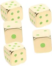 ibasenice Metal Dice Set 5pcs Luminous Game Dice Party Game Dices Rounded Corner Dices