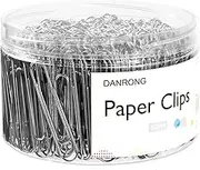 DANRONG Silver Jumbo Paper Clips, 270pcs 2 Inch (50 mm) Paper Clip, Large Paperclips Great for Office School and Personal Use(Jumbo, Sliver)