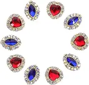 10pcs Charms for Nails Manicure Gems Heart Shape Stylish Nail Decorations for Women