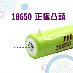 ※ 欣洋電子 ※ PRO-WATT 18650鋰電池 18650充電電池 2600mAh 高容量-1入 2入/平頭 凸頭