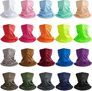 [Tarpop] 20 Pcs Headwear Seamless Bandana Face Masks, Head Wrap Neck Bandana, Breathable Face Cover Scarf Mask, Multicolor, 5