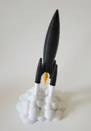 3D Printed Rocket Model, Scifi Space Rocket, Aerospace & Science Decor.Size 7.6"