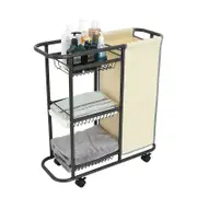 Catzon Laundry Sorter Cart 3-Tier Storage Shelves with 1 Bag for Laundry Room