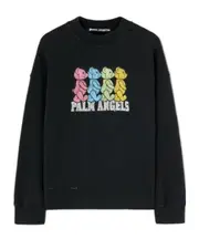 Palm Angels Crossroads Bear Printed Crewneck Sweatshirt S,XL,XS,L,M,XXL Black-Multicolor