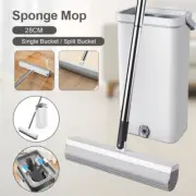 28cm Sponge Mop Absorbent Mop Household Mop Hand-free Mop Head Bucket