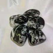 5 Healing stones Zebra Jasper black and white Tumbled polished 45 grams