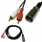 3PIN XLR male to Dual Phono 2 RCA stereo audio mixer cable 5FT / 1.4M USA**