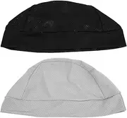[Abaodam] 2Pcs Unisex Breathable Helmet Liner Lightweight Decorative Skull Cap for Cycling Outdoor Sports Comfortable Durable Inner Cover for Helmets Light Grey