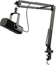 FIFINE XLR Streaming Microphone with Arm for Podcasts Studio USB Dynamic Microphone Gaming PC with Mute Button for PS4/5 Mac, Mixer, Sound Cards
