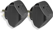2 Pack Double Power Plug Outlet Extender, Triple Plug Adaptor, Multi Plugs Extension, Sockets Adaptor, 10 Amp, 3000 Watt, 250 Volt for Home/Office, Black