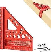 TNEDFOD Carpenter's Square Protractor Try Square, Scribing Tool for Carpenters, 22.5°-90° Luminium Alloy 3D Mitre Angle, Multi-Purpose Measuring Tool for Carpenter, Engineer for Precise Marking