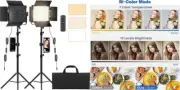 Kit de iluminación para fotografía y video, luces LED bicolor mejoradas.neuvo.