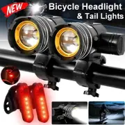 LED Bicycle Light Front Back Headlight MTB Bike Tail Light USB Rechargable Tool