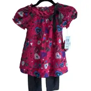 Tempted Apparel Hearts Tunic & Leggings Set Girls Outfit Cute Party Size 6