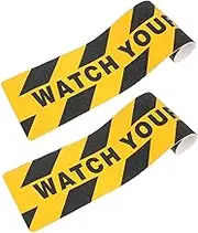 TIDTALEO 2Pcs Slip Warning Tape Watch Your Step Floor Decals for Stairs Platforms Loading Docks Adhesive Non Slip Stickers for Safety Industrial Areas Wet Floors