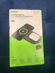 NEW Black Belkin BoostCharge Pro 2-in-1 MagSafe Wireless Charging Pad WIZ021ttBk