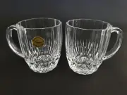 Cristal D'Arques Paul Sebastian Lead Crystal Set of (2) Coffee Tea Mugs FRANCE