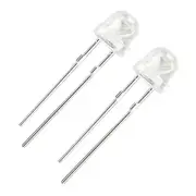 500Pcs Light Emitting Diode,2 Pin Clear Straw Hat LED(Red,5mm,1.9-2.1V,20mA)