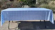 100% Polyester Checkered Tablecloth Fabric Baby Blue Gingham Table Cover US MADE