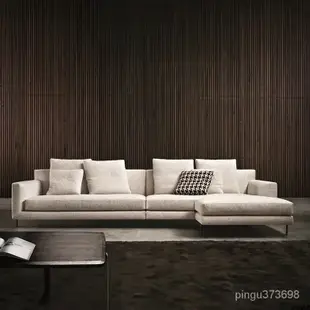 意式極簡北歐現代簡約布藝沙發組合黑白灰輕奢客廳家具套裝