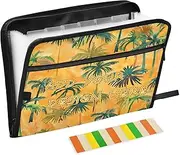 Custom Accordion Document File Folder Expanding 13 Pockets A4 Letter Size Customization Accordion File Organizer with Zipper Closure for Office Supply Summer Orange Tropical Trees
