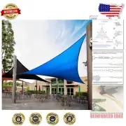Durable 18' Blue Triangle Shade Sail Canopy with 95% UV Block & 3-
