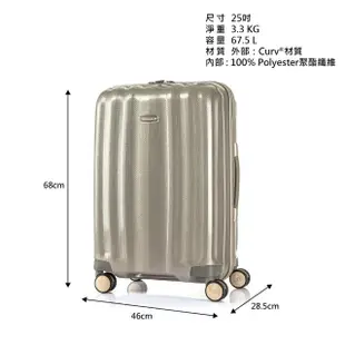 【Samsonite 新秀麗】Black Lable 25吋CUBELITE強韌輕盈Curv頂級行李箱(多色可選)