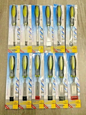 12Pc Wood Chisel Set Alloy Steel Woodworking Sharpening Chisels Set SOLID HANDLE