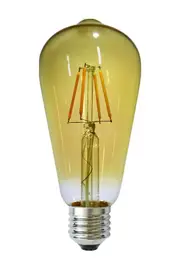 NLS 10106 - Led Lamp 6W E27 ST58 Amber Glass Warm White 600lm