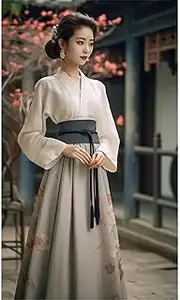 [MAIFURUN] Large Plus Size Chinese Traditional Hanfu Short Skirt Set Two Piece Suit Horse Face Skirt Pleated