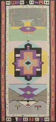 Geometric Kilim Rugs Wool Traditional Kelim Carpets 5x13 ft
