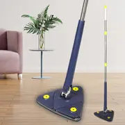 Cleanflo Cleaning Mop Dry Wet Triangle 360° Rotatable Adjustable Head +5 Pads