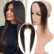100% Human Hair Patch Toupee Frontal Hairline V-LOOP Lace / PU Skin Hairpiece AU