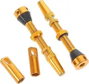 KOMBIUDA 4Pcs Valve Adapter for Bicycle Tire Inflation Durable CNC Backflow Prevention Compatible with Mountain and Road Bikes Essential Tools Golden Finish