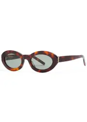 Saint Laurent Oval-frame Sunglasses - Brown Havana ONE SIZE