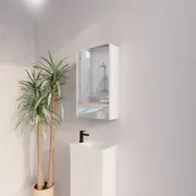 450-1500mm Vienna Matt White Fluted Vanity Cabinet Only And Mirror Cabinet