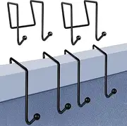 4 Pack Cubicle Double Coat Hooks for 2" Width Cubicle Panel Partition Wall, Cubicle Panel Metal Hooks for Hanging Clothes, Bags, Purses, Keys, Umbrellas, Color Black
