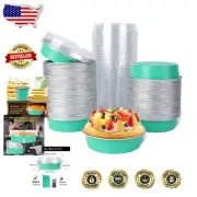 Elegant Blue Disposable Mini Pie Pans with Lids - 4 Inch Round Tins, 120 Pack